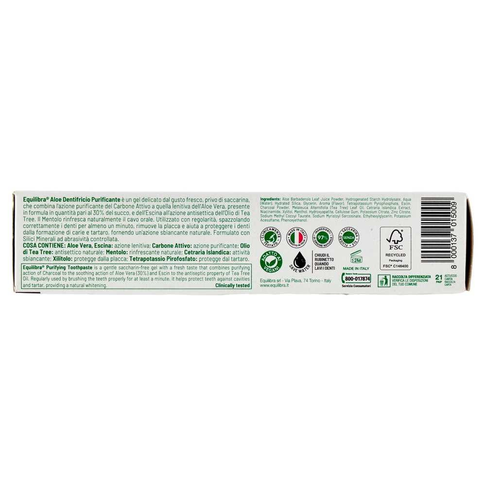 equilibra Aloe Dentifricio Purificante 75 ml